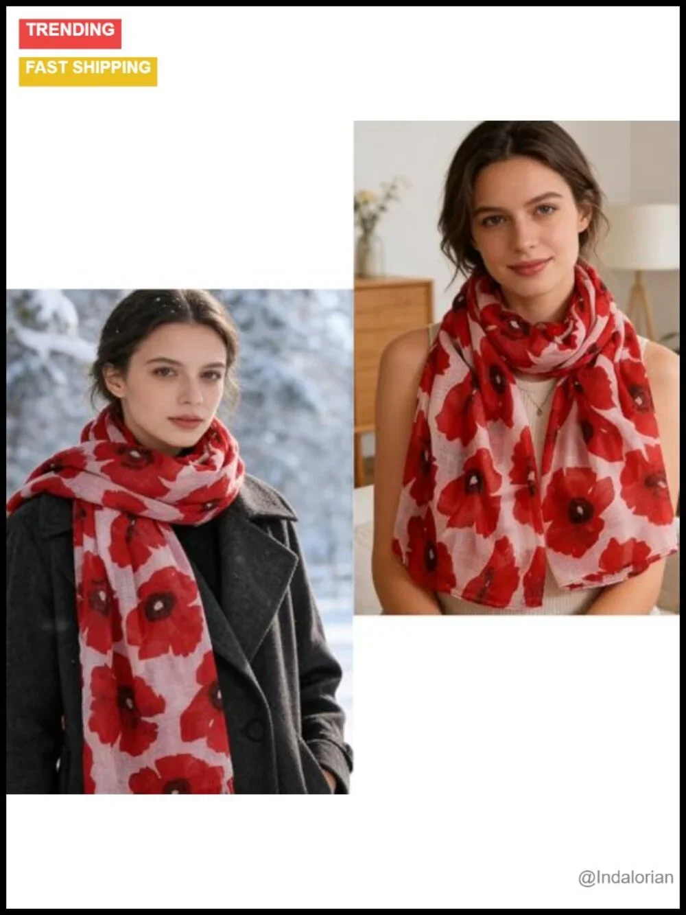 Silky-Feel Fashion Scarf Summer Sheer-Chiffon Shawl Wrap 35x72in
